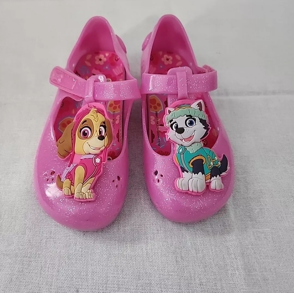 PAW PATROL Little Girl's JELLY SHOES Pink T-STRAP size 9 New No Tags